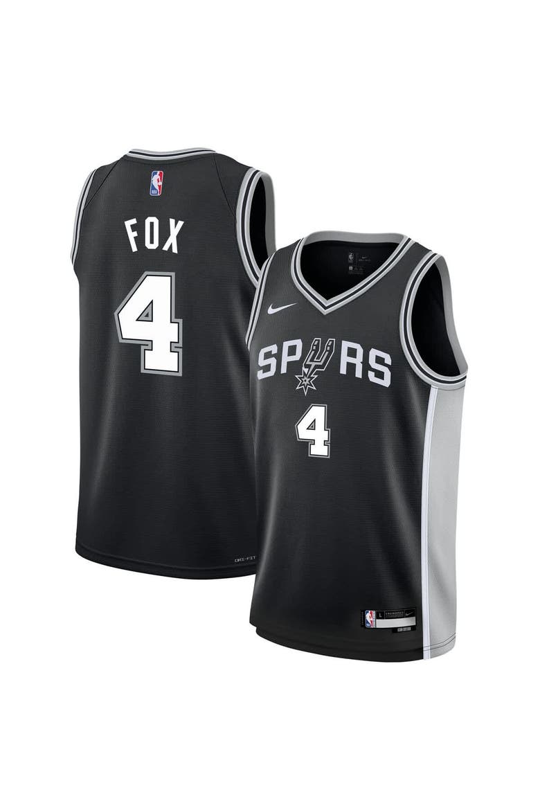 Youth Nike De'Aaron Fox Black San Antonio Spurs Swingman Jersey - Icon Edition, Main, color, Black