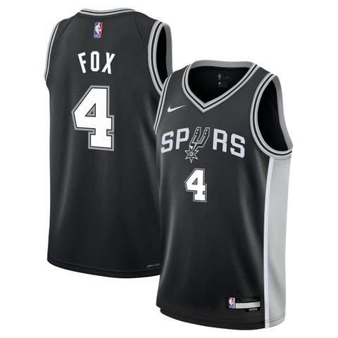 Youth Nike De'Aaron Fox Black San Antonio Spurs Swingman Jersey - Icon Edition