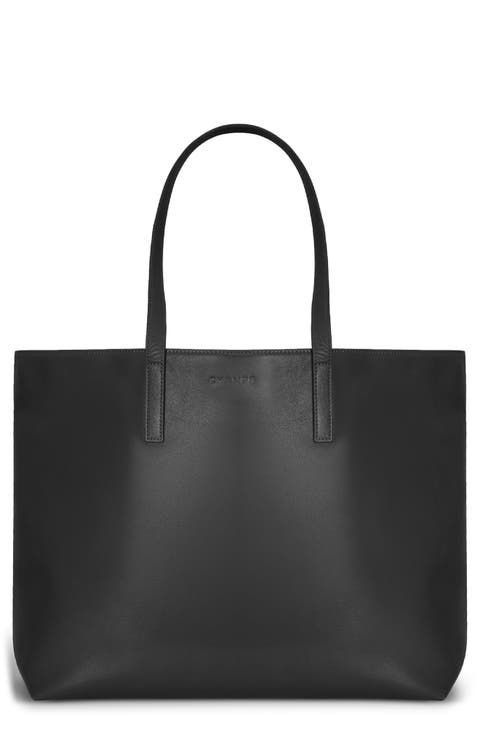 Onyx Leather Open Tote