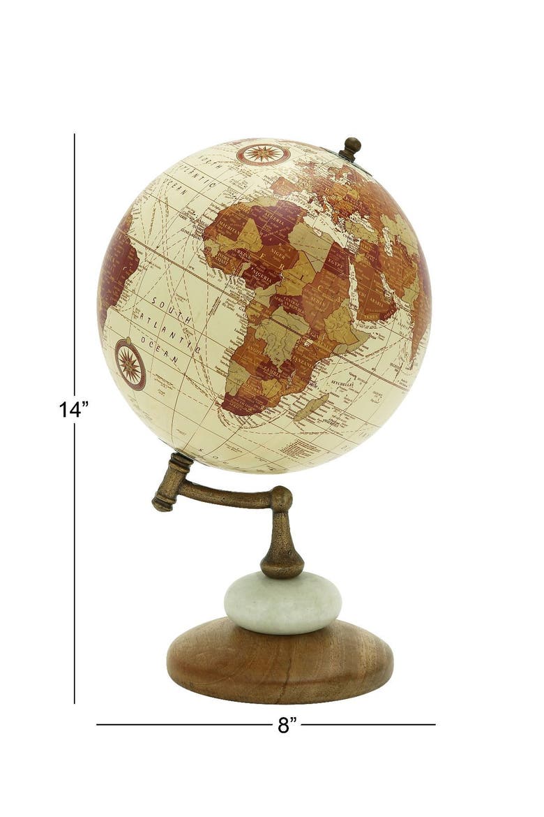 Cream Mango Wood Contemporary Globe Globe, Alternate, color, CREAM