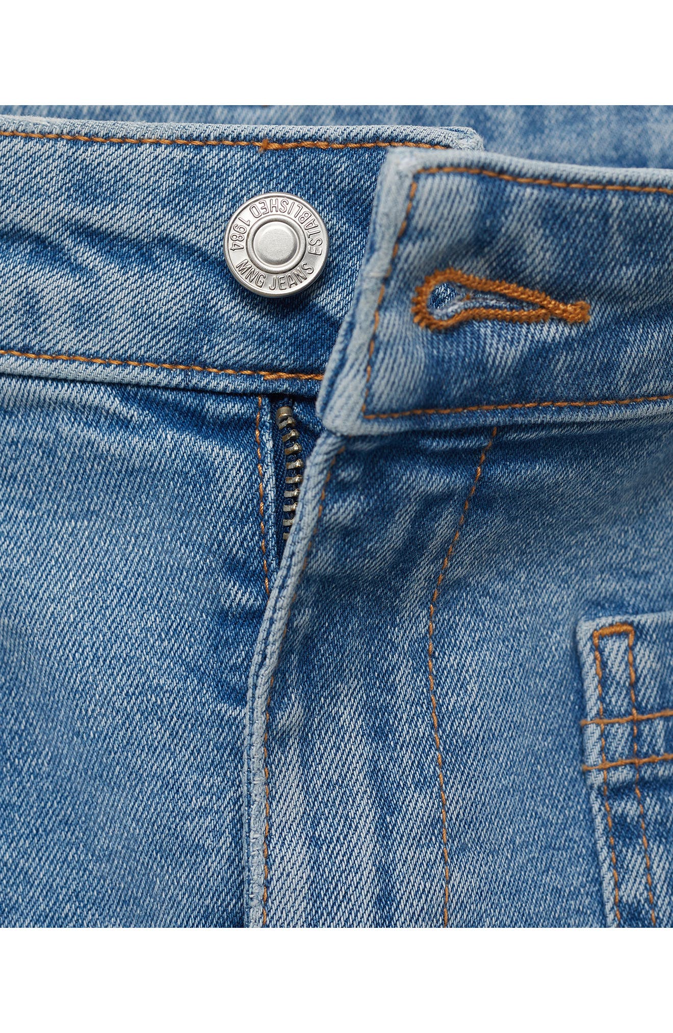 Flare Leg Crop Jeans with Patch Pockets - image 2