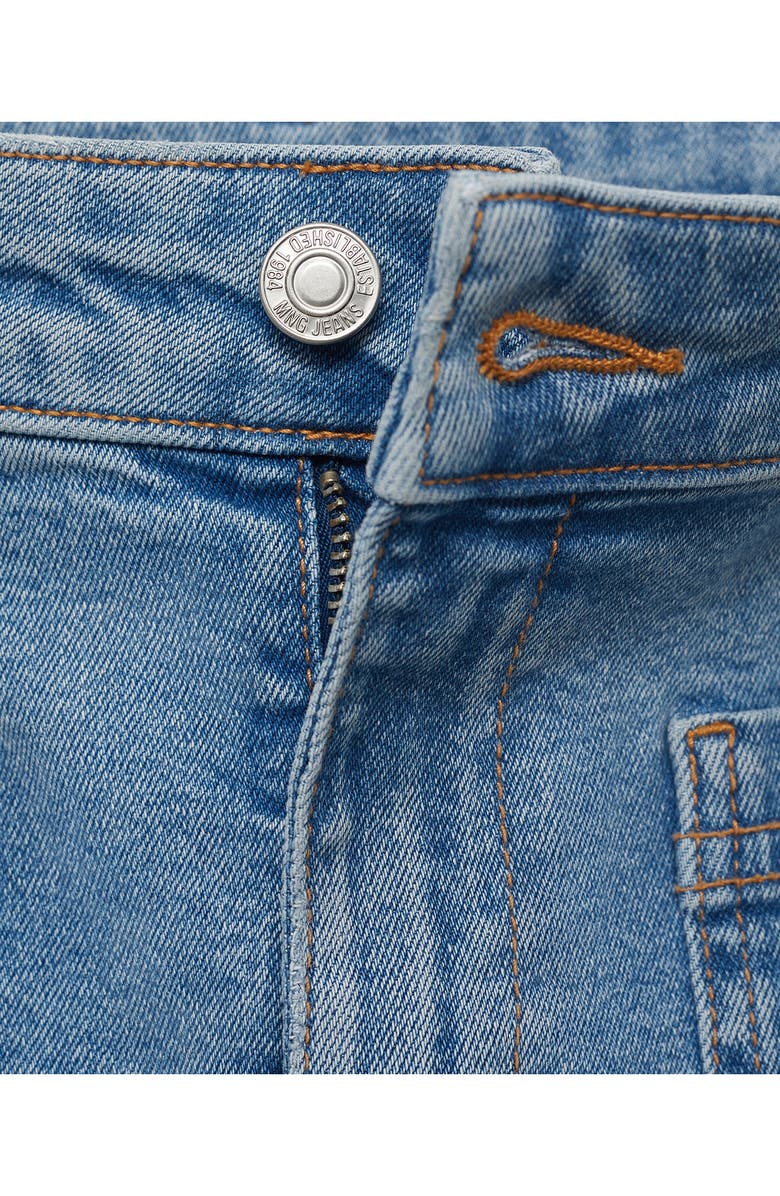 MANGO Flare Leg Crop Jeans with Patch Pockets, Alternate, color, Medium Blue
