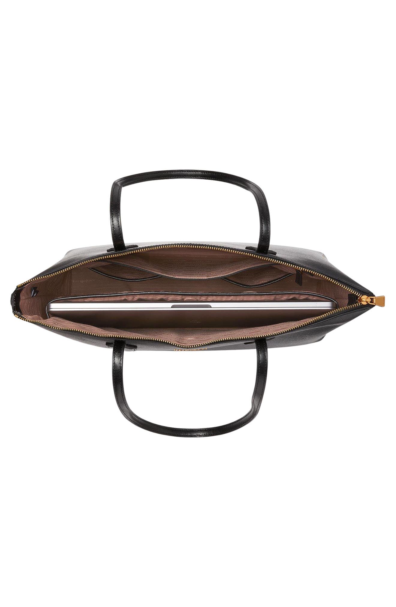 Kate Spade New York large bleecker leather tote, Alternate, color, Black