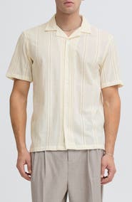 CASUAL FRIDAY Gradey Embroidered Eyelet Camp Shirt