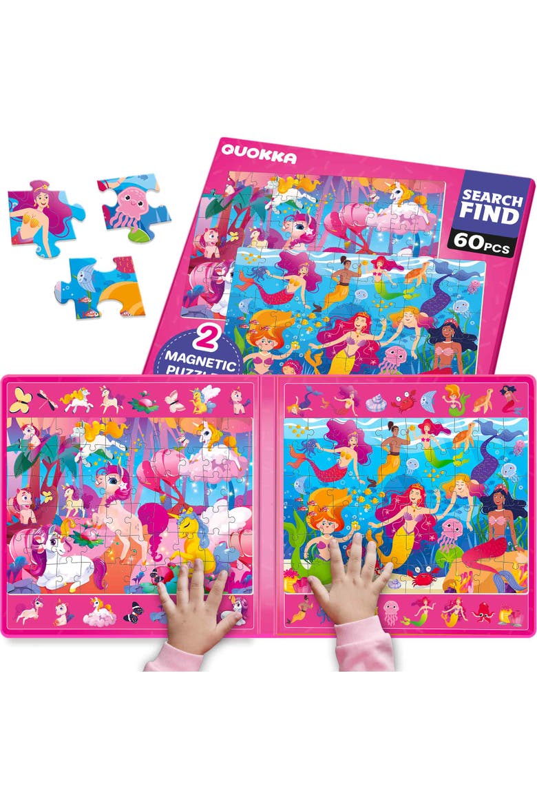 60 Pieces Magnetic Jigsaw Puzzles for Toddlers, Main, color, Unicorn