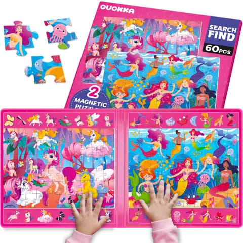60 Pieces Magnetic Jigsaw Puzzles for Toddlers