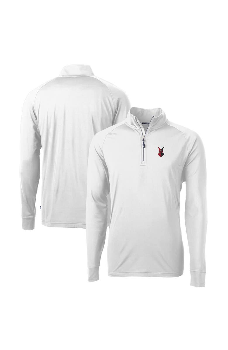 Cutter & Buck Men's Cutter & Buck  White Indianapolis Indians Adapt Eco Knit Stretch Recycled Quarter-Zip Pullover, Alternate, color, 