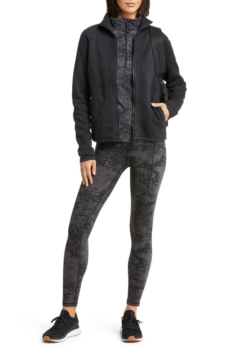 Zella Repurpose Full Zip Fleece Jacket, Alternate, color, 