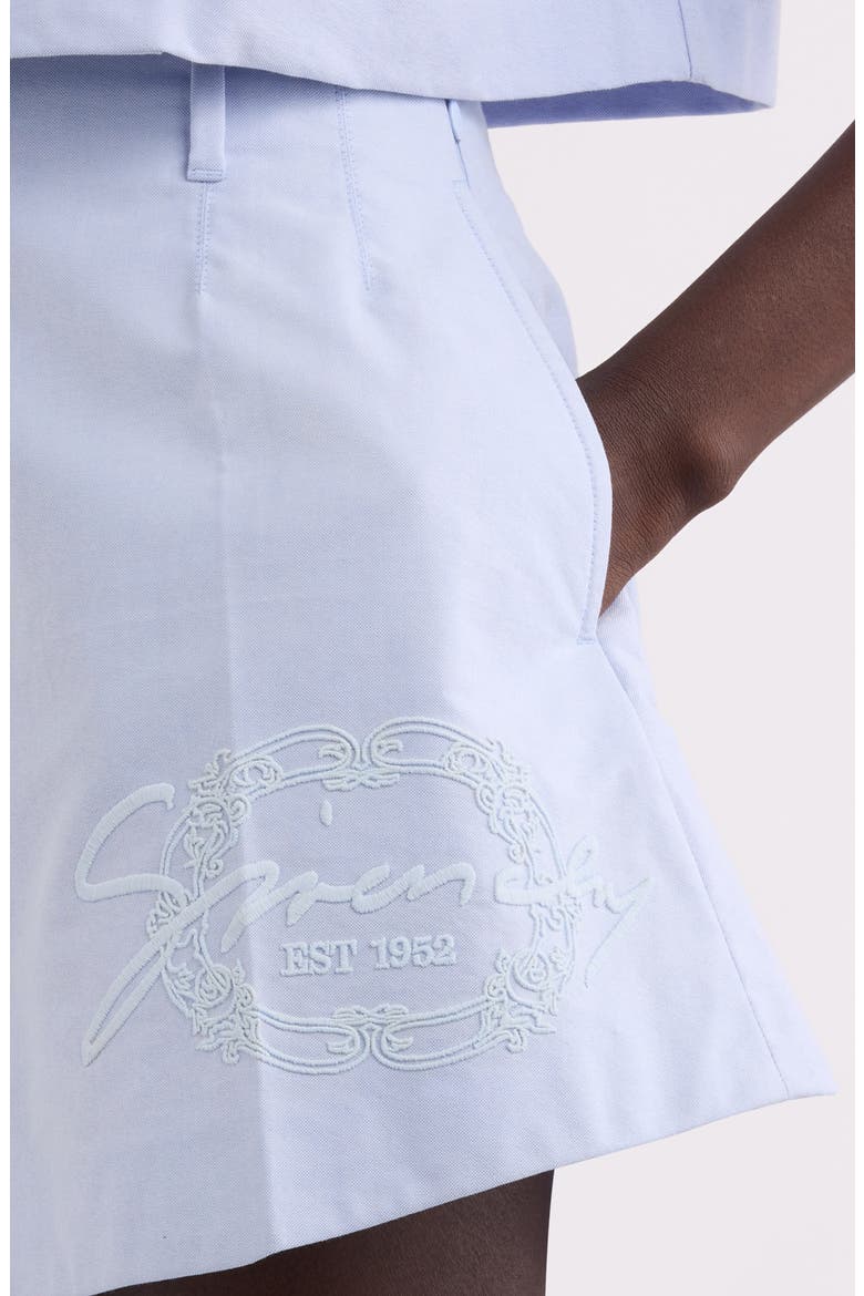 Logo Embroidered High Waist Shorts, Alternate, color, BABY BLUE