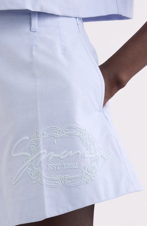 Givenchy Light Blue Embroidered Cotton Shorts In Baby Blue