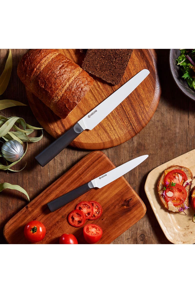 INNOVATIONwhite® 7-Inch Ceramic Bread Knife, White Micro Serrated Blade with Non-Slip Black Handle, Alternate, color, White