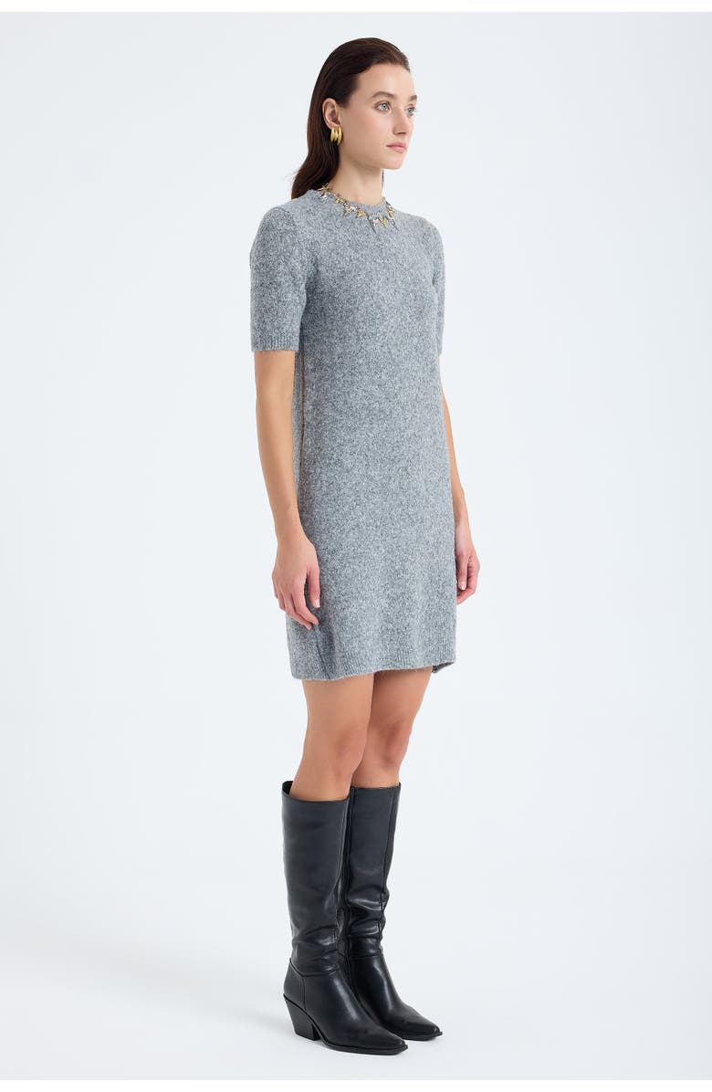 Monlicia Rune Short Sleeve Knit Dress, Alternate, color, Grey