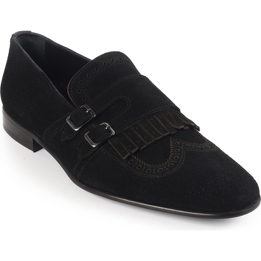Vellapais Nexus Kiltie Fringe Monk Shoe In Black