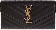 Saint Laurent Monogramme Logo Leather Flap Wallet