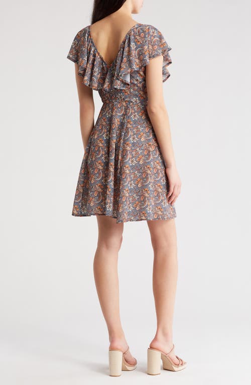 WISHLIST WISHLIST FLUTTER SLEEVE FIT-AND-FLARE DRESS 