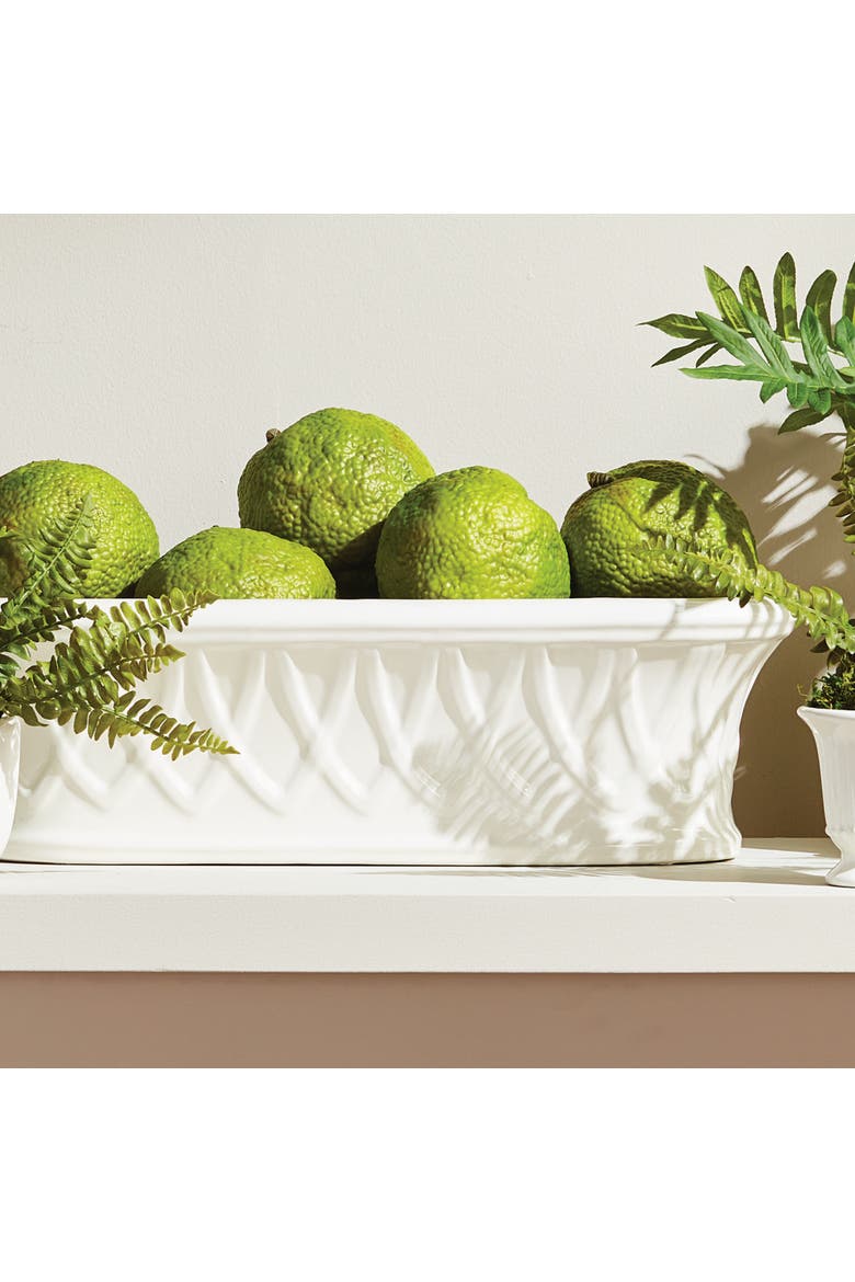 Hillingdon Oblong Cachepot, Alternate, color, White