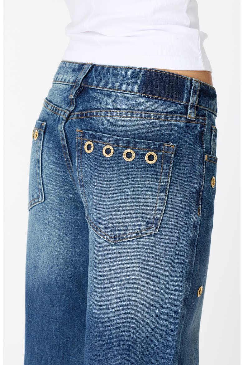 Lyndz Low Rise Wide Leg Jeans, Alternate, color, GOLD TINT WASH