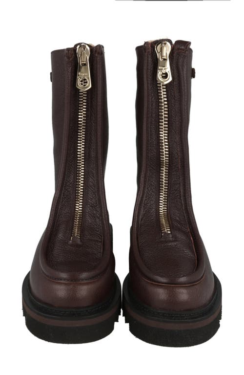 Ferragamo Leather With Gancini Hardware Ankle Boot In Brown