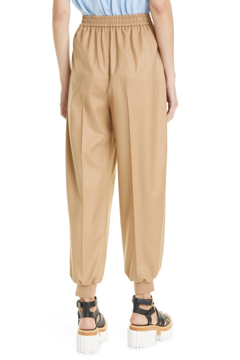Nicole Pleated Wool Joggers, Alternate, color, LIGHT CAMEL