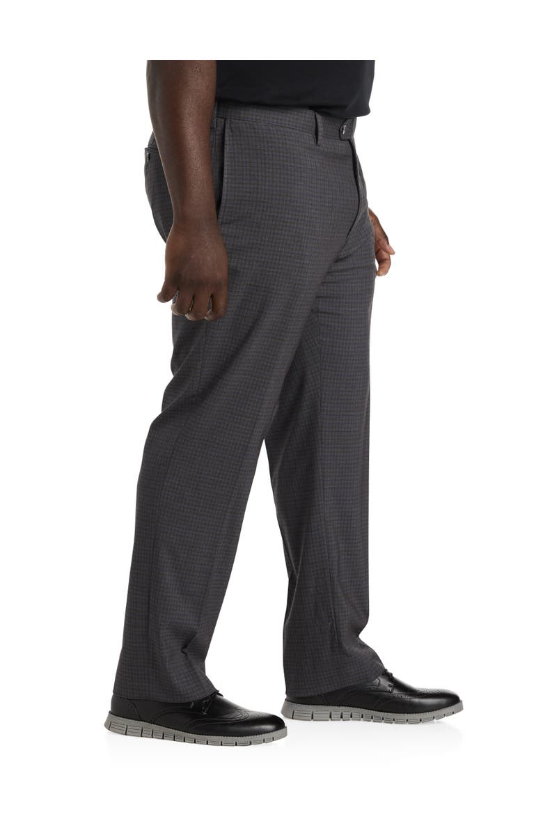 Oak Hill by DXL Waist-Relaxer Mini Plaid Dress Pants, Alternate, color, Grey