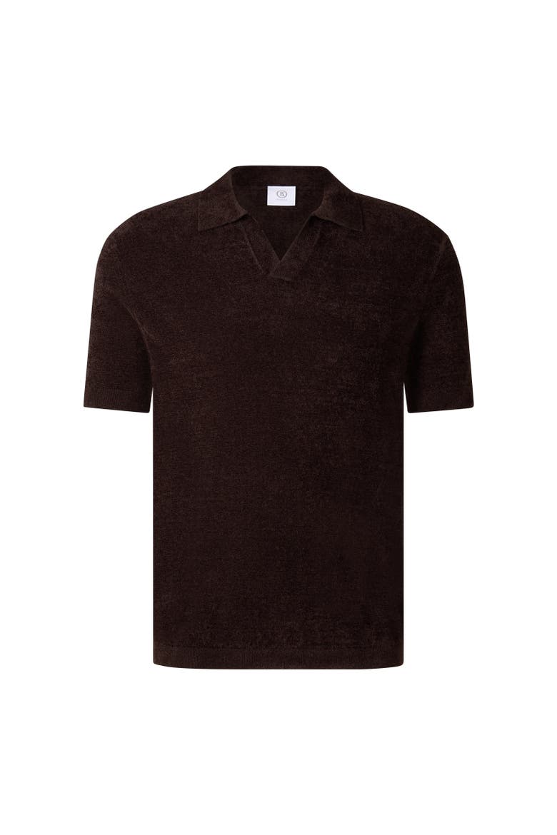 Finn Knitted Polo Shirt, Main, color, Dark brown