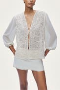 Nocturne Lace Front Sheer Sleeve Jacket