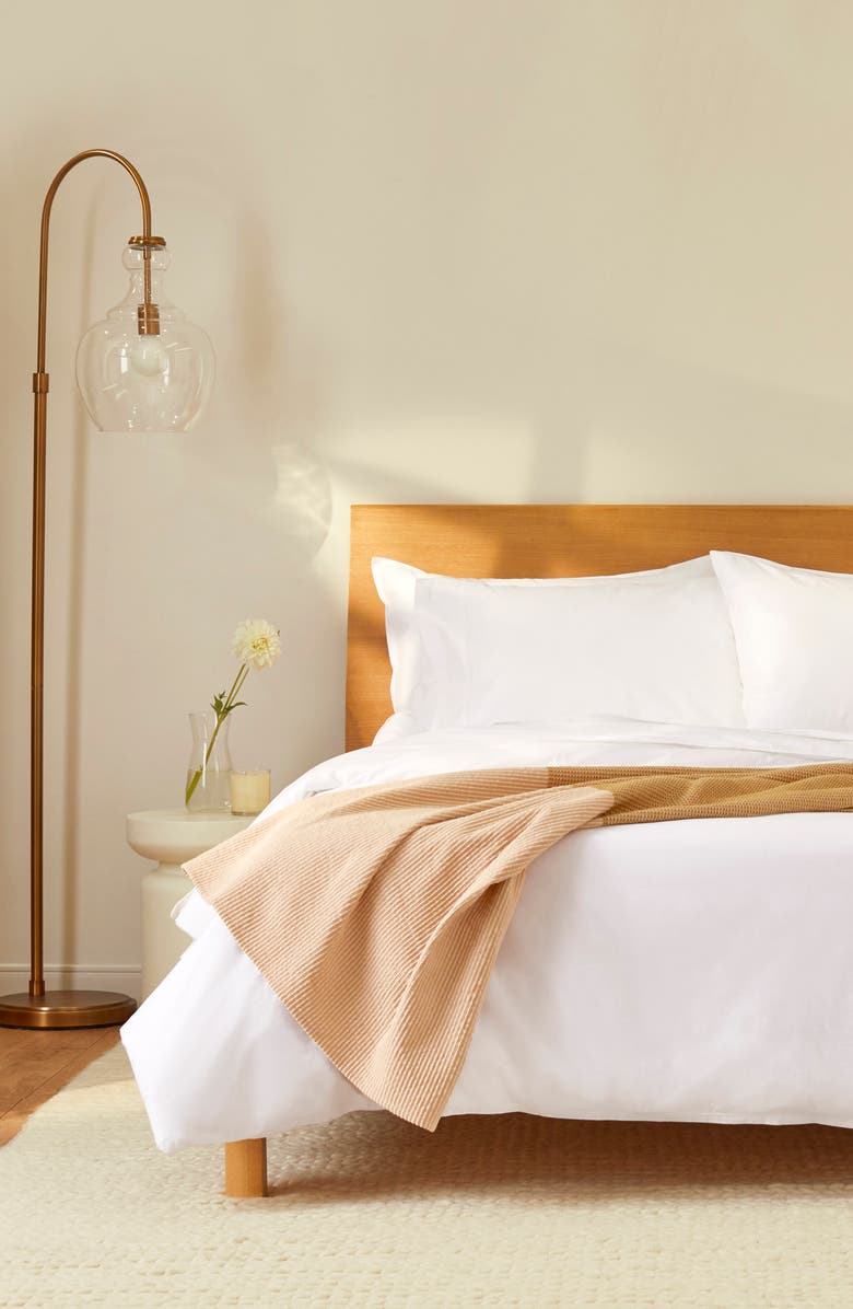 Casper Texture Grid Organic Cotton Throw Blanket, Alternate, color,