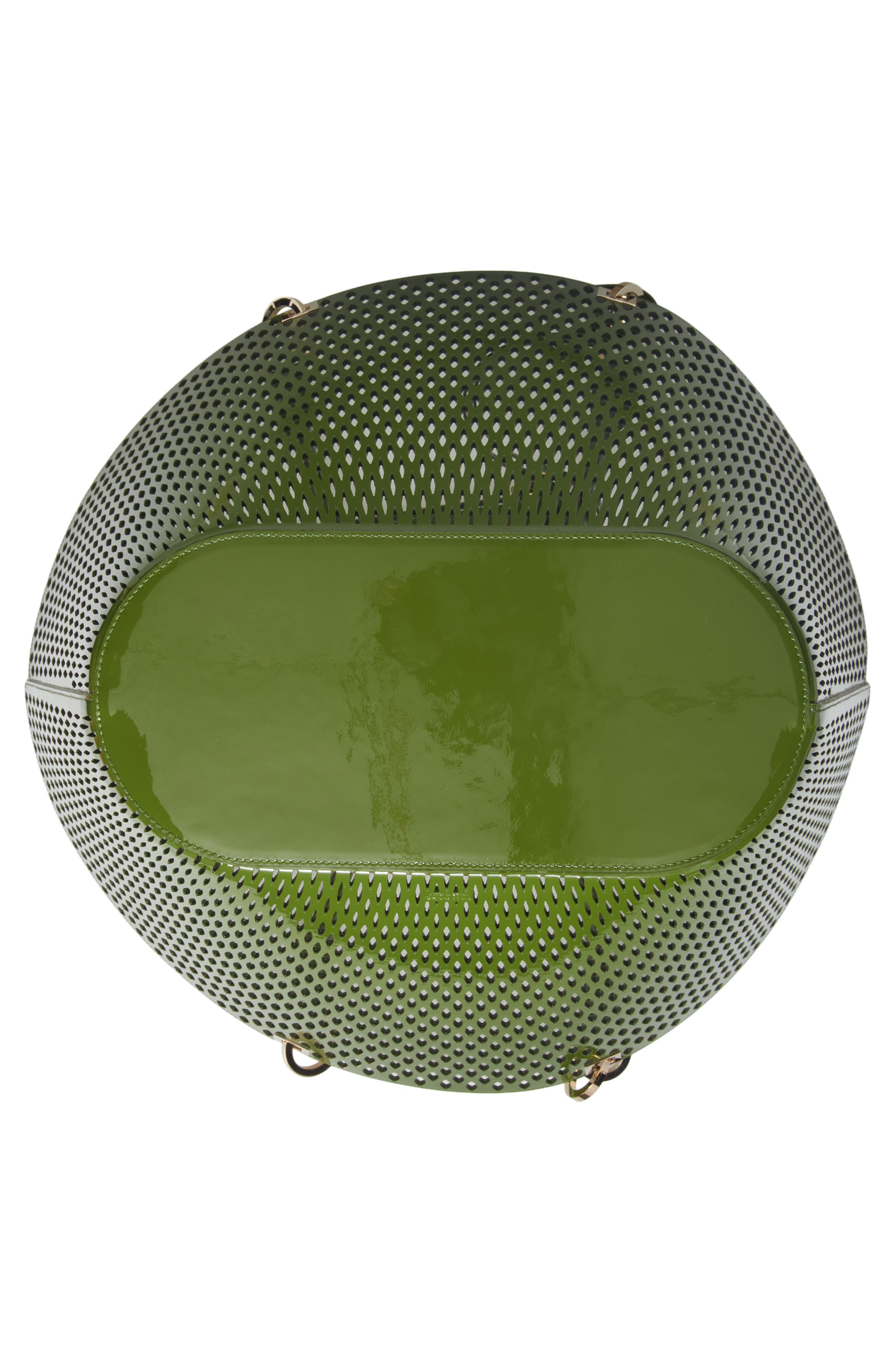 TOM FORD Large Panier Cutout Patent Leather Tote, Alternate, color, Chive