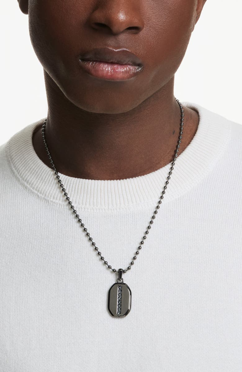 Swarovski Dextera Crystal Pendant Necklace, Alternate, color, Black