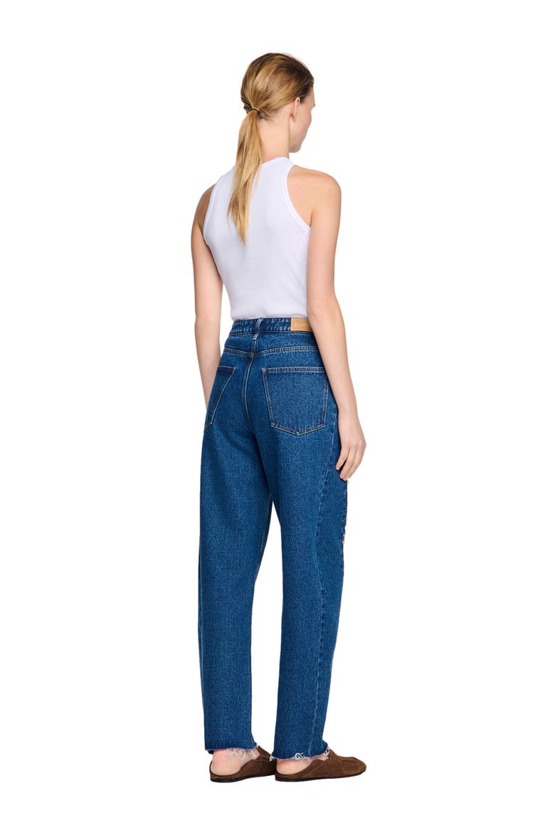 Rhinestone barrel jeans, Alternate, color, Blue jean
