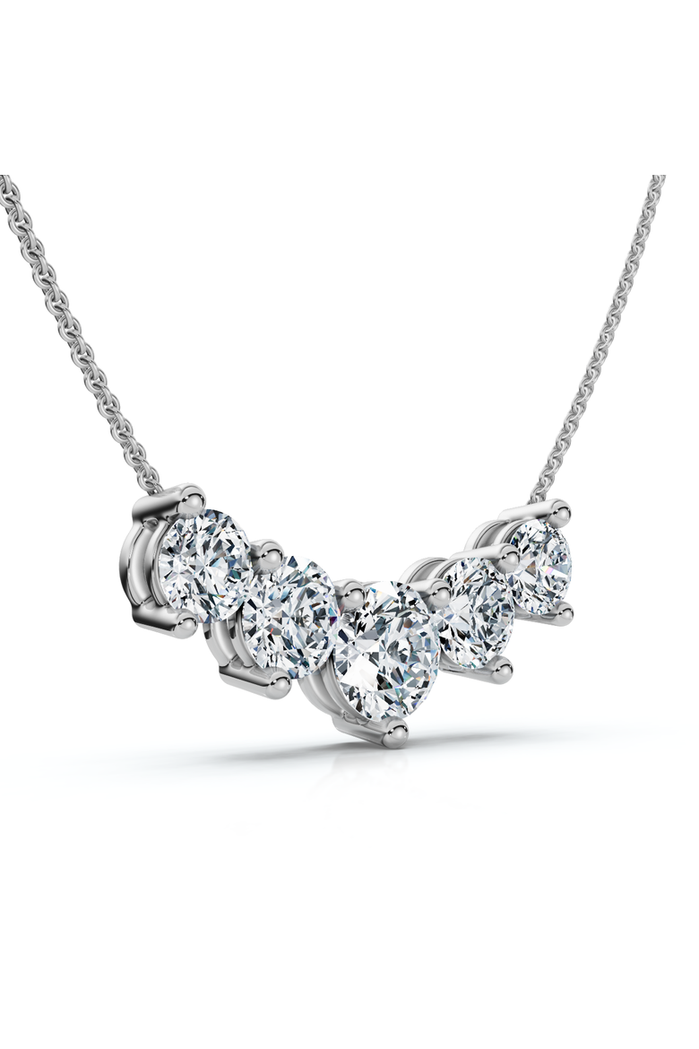 3Ct Silvie Diamond Necklace 14k Gold 18" Lab Grown, Alternate, color, White Gold