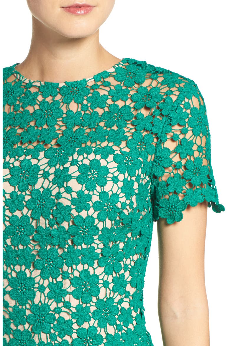 Guipure Lace Midi Dress, Alternate, color, JADE