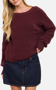 Blu Pepper Chunky Relaxed Fit Cotton Sweater