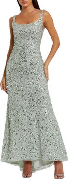 Mac Duggal Sequined Low Back Slip Gown