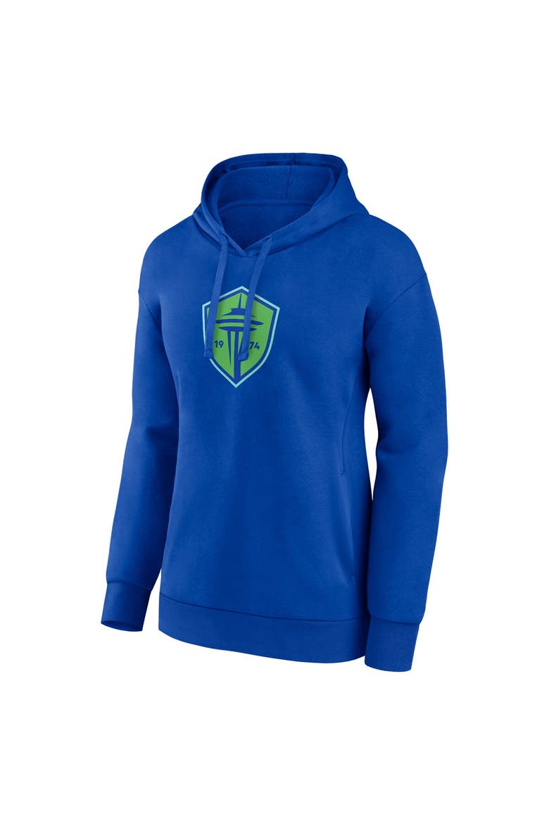 Women's Fanatics Branded Blue Seattle Sounders FC Primary Logo Pullover Hoodie, Alternate, color, Blue