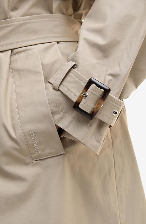 Barbour Maia Showerproof Cotton Blend Trench Coat In Sand