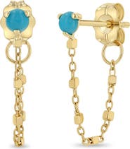 Zoë Chicco Turquoise Chain Drop Earrings