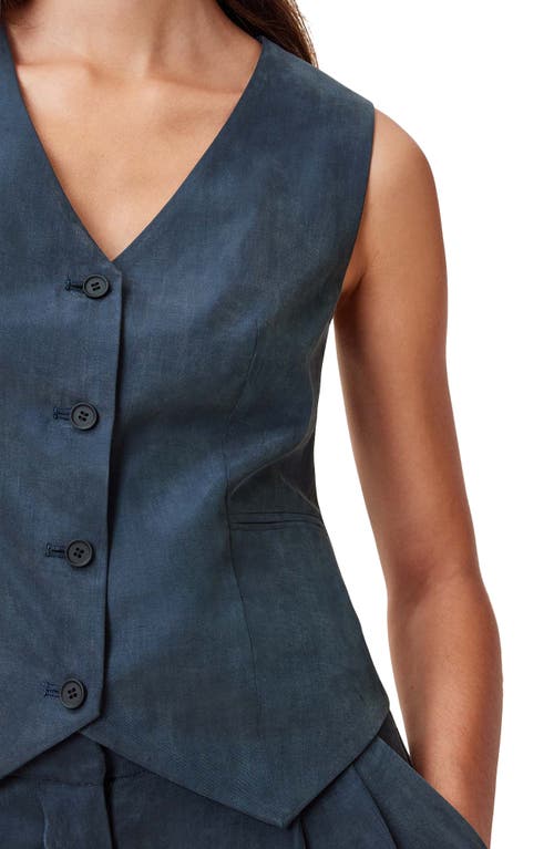 Shop Allsaints Averie Ten Vest In Blueberry Blue