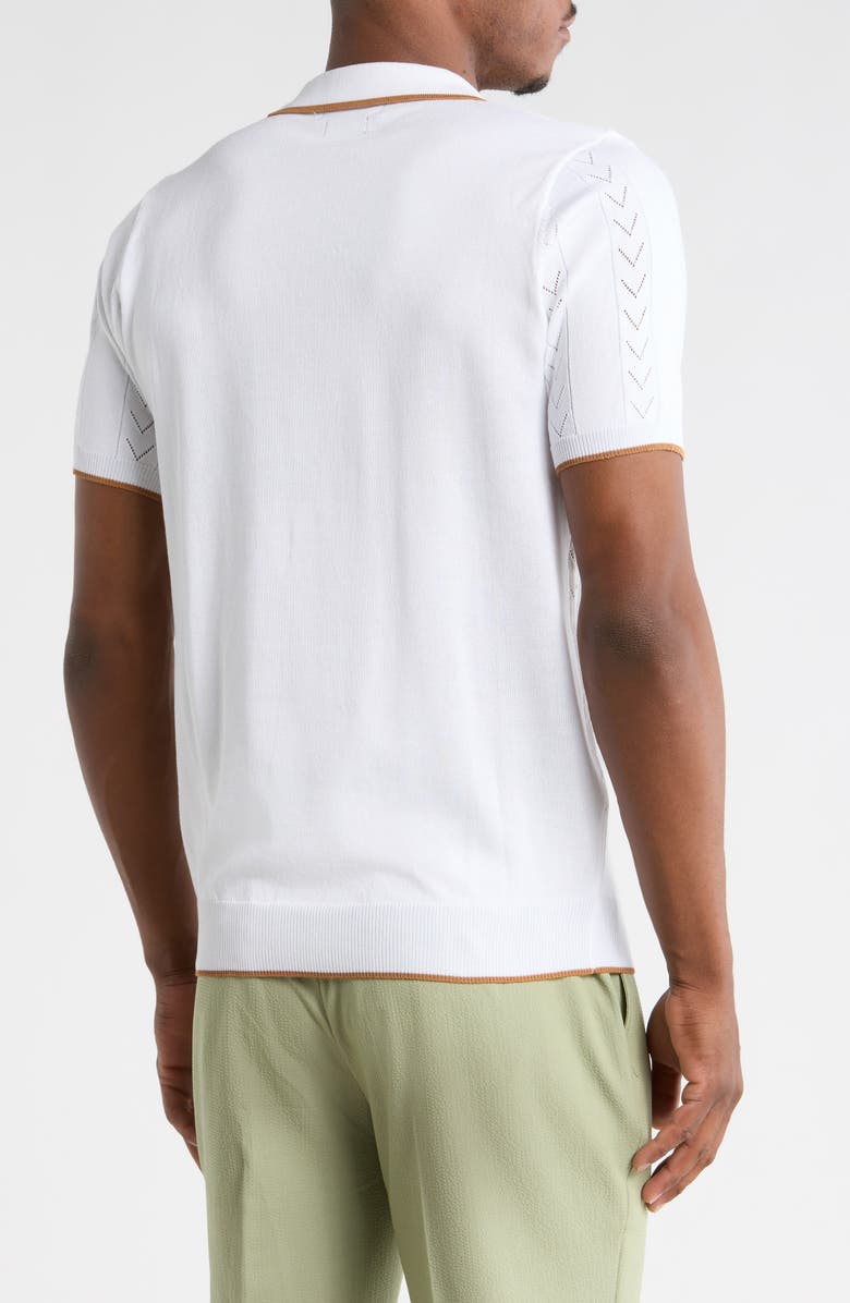 T.R. PREMIUM Slim Fit Polo Sweater, Alternate, color, White