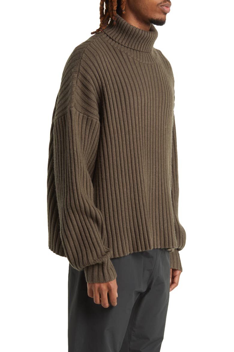 Rib Turtleneck Sweater, Alternate, color, INK