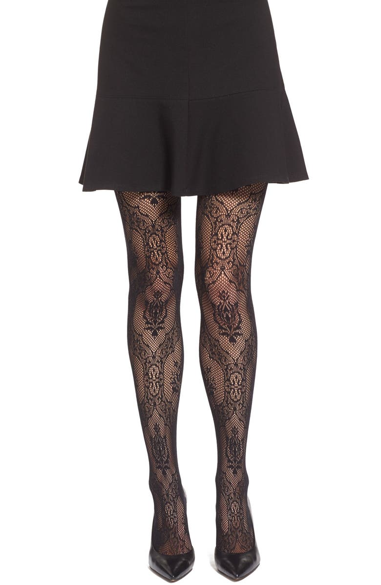 Oroblu 'Lucrezia' Lace Fishnet Tights, Main, color,