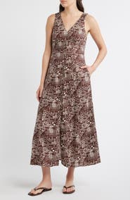 Marine Layer Camila Print Sleeveless Maxi Dress