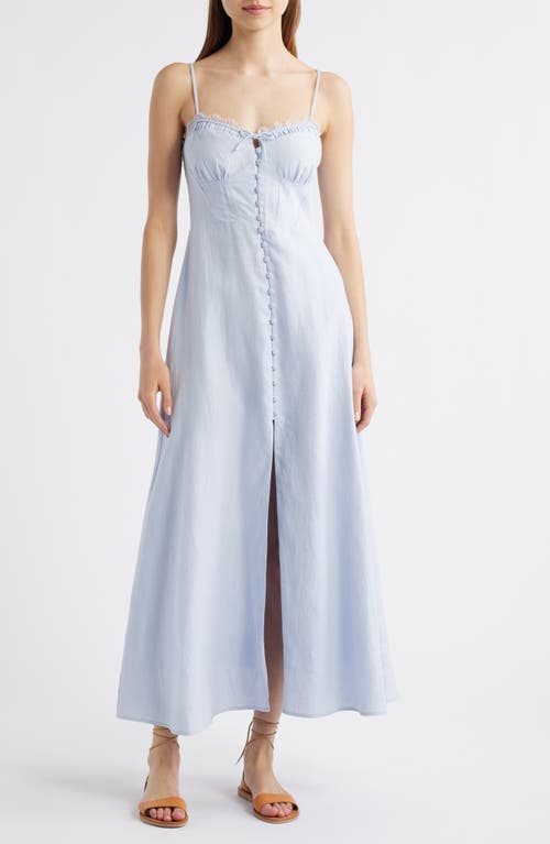 Loveshackfancy Linella Sweetheart Button Front Midi Dress
