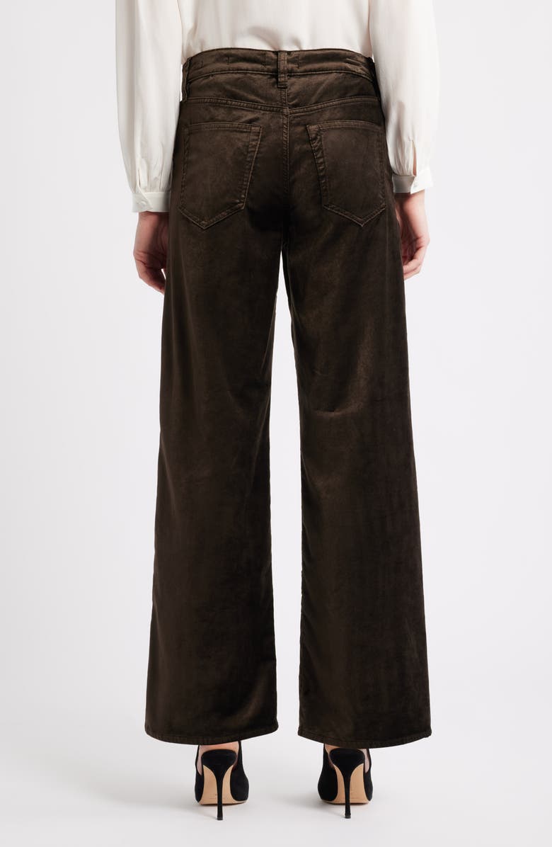 FRAME Le Slim Palazzo Velveteen Pants, Alternate, color, Dark Clove Velvet