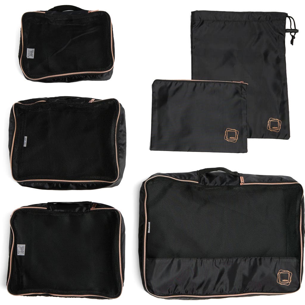 Mytagalongs Set Of 6 Packing Pods In Norstrom Black/rose Gold