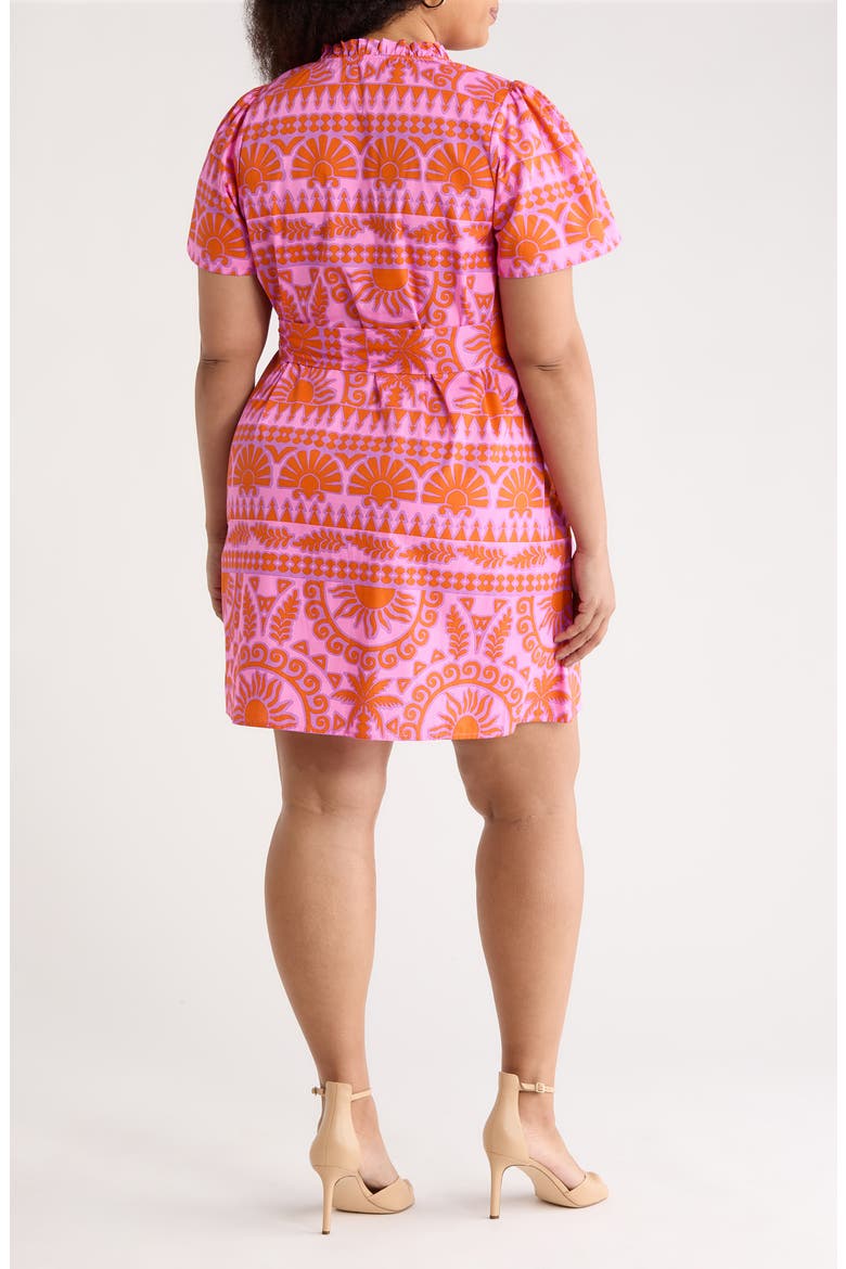 Tarie Tropical Ema Shift Minidress, Alternate, color, PINK-ORANGE