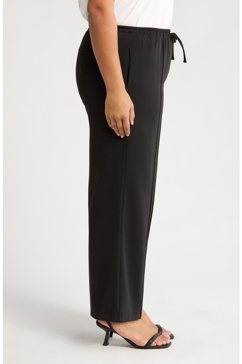 Genevieve Drawstring Wide Leg Pants, Alternate, color, BLACK