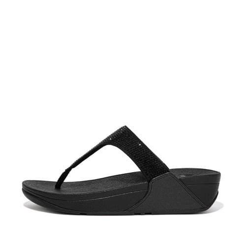 Fitflop Lulu Crystal Embellished Toe-post Sandals In Black