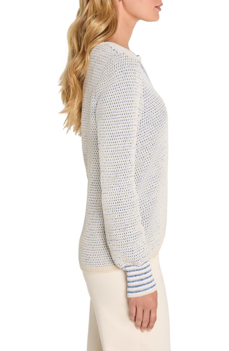 NIC+ZOE Tuck Open Stitch Sweater, Alternate, color, Blue Multi