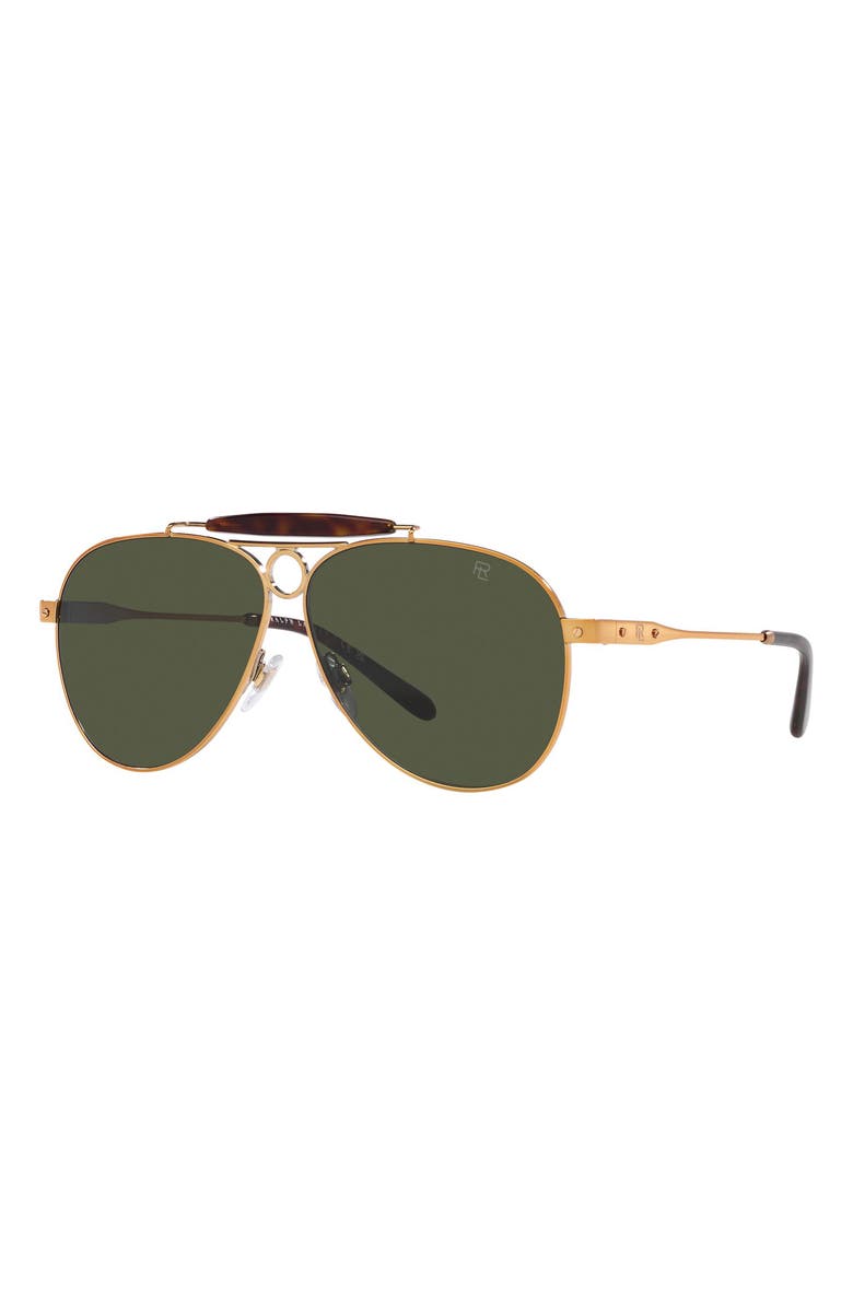 Ralph Lauren 61mm Aviator Sunglasses, Alternate, color, Antiq Cop